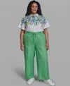 Karl Lagerfeld Plus Size Mid-rise Pull-on Pants In Green
