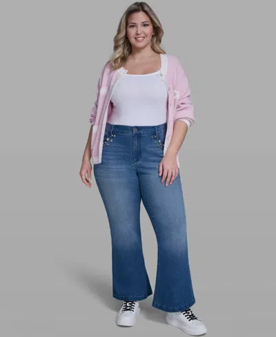 Karl Lagerfeld Plus Size Multi Coin Pocket Denim Jeans In Blue