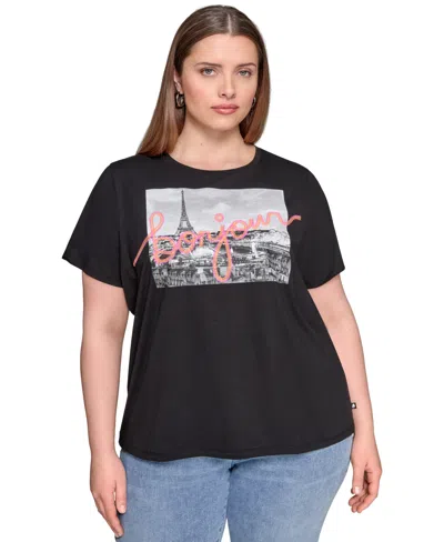 Karl Lagerfeld Plus Size Paris Bonjour Tee