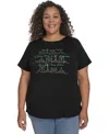 Karl Lagerfeld Plus Size Paris City Skyline Graphic T-shirt In Black Flore Green