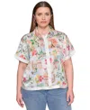 Karl Lagerfeld Plus Size Paris Printed Camp Shirt
