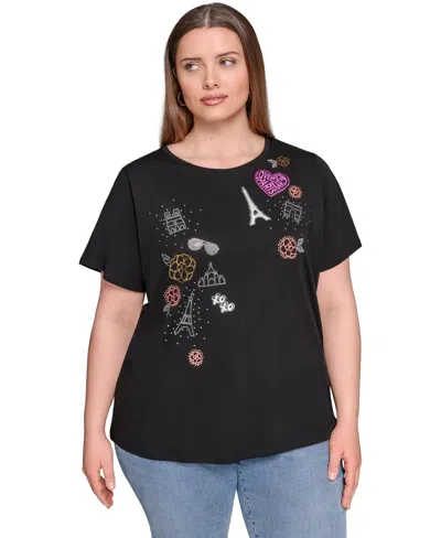 Karl Lagerfeld Plus Size Paris Printed Camp Shirt
