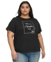 KARL LAGERFELD PLUS SIZE PIN LOGO SHORT-SLEEVE T-SHIRT, FIRST@MACY'S