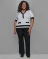 Karl Lagerfeld Plus Size Polo Sweater Bootcut Pants