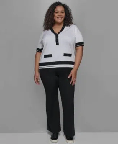 Karl Lagerfeld Plus Size Polo Sweater Bootcut Pants