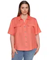 Karl Lagerfeld Plus Size Short-sleeve Shirt Jacket
