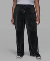 Karl Lagerfeld Plus Size Side Tweed Trackpants In Black