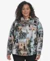 Karl Lagerfeld Plus Size Whimsical Paris-print Shirt, Exclusively At Macy's In Soft White Multi