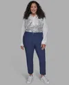 Karl Lagerfeld Plus Size Zip-pocket Slim Pants In Blue