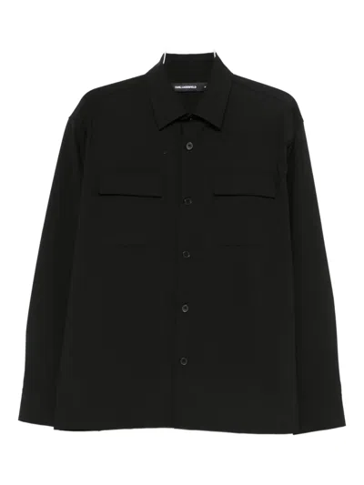 Karl Lagerfeld Pocket Casual Shirt In Black