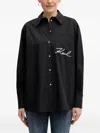Karl Lagerfeld Pocket Logo-embroidered Shirt In Black