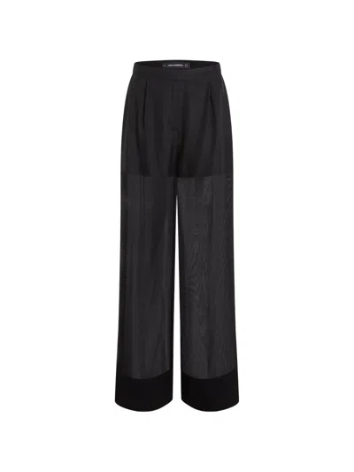 Karl Lagerfeld Pocket Palazzo Pants In Black