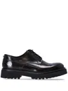 Karl Lagerfeld Polished Leather Derby Shoes In Black