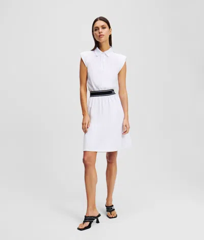 Karl Lagerfeld Polo Dress In White