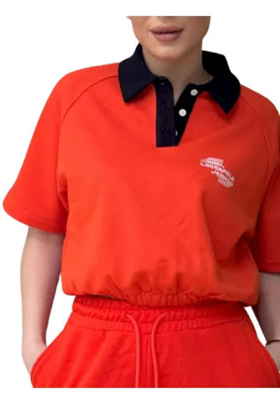 Karl Lagerfeld Polo Klj Sslv Polo Sweat In Red