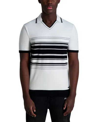 Karl Lagerfeld Polo Shirt In White Black