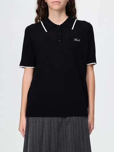 Karl Lagerfeld Polo Shirt Woman In Black