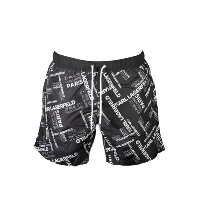 Karl Lagerfeld Logo-print Swim Shorts In Black