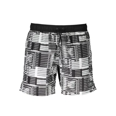 Karl Lagerfeld Black Polyester Swimwear In Gray