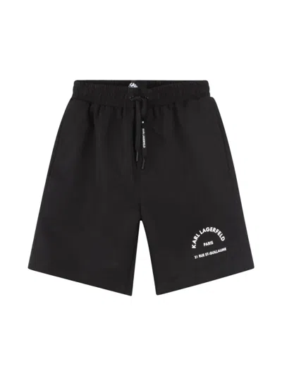 Karl Lagerfeld Polyester Swim Bermuda Shorts In Black