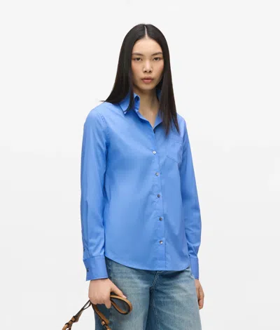 Karl Lagerfeld Poplin Blouse In Blue