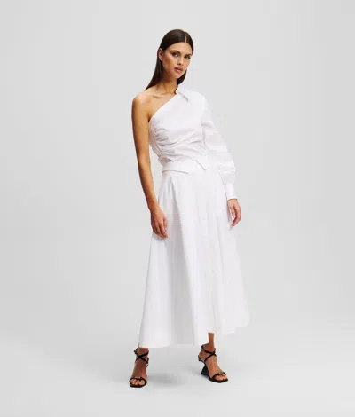 Karl Lagerfeld Poplin Skirt In Gold