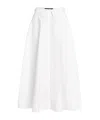 Karl Lagerfeld Poplin Midi Skirt In White