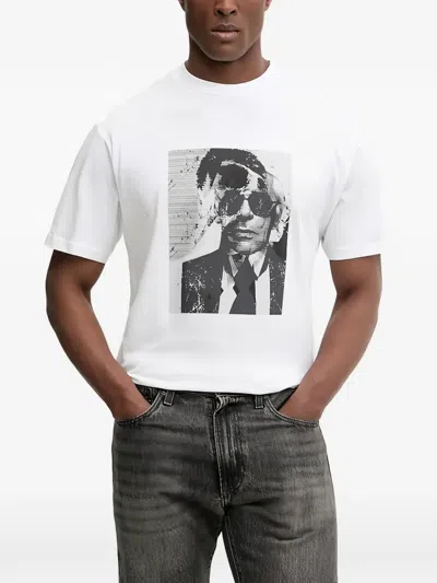 Karl Lagerfeld Portrait-print T-shirt In White