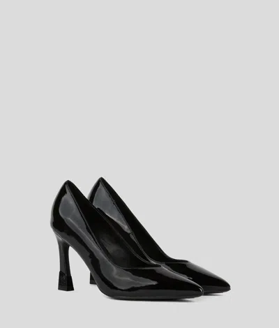 Karl Lagerfeld Premiere 90 Gloss Heels In Black