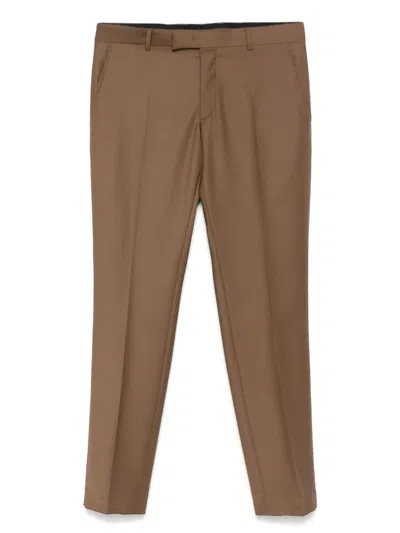 Karl Lagerfeld Pressed-crease Trousers In Brown