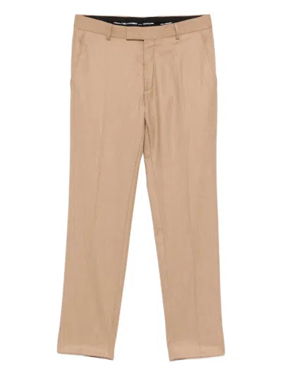 Karl Lagerfeld Pressed-crease Trousers In Brown