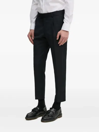Karl Lagerfeld Pressed-pleated Cropped Trousers In Black