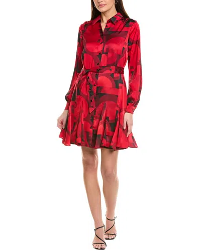 Karl Lagerfeld Printed Belted Woven Shirtdress
