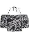 Shop Karl Lagerfeld Printed Black White Linen Mc Top