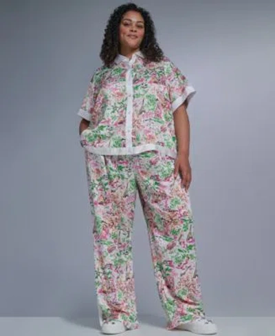 Karl Lagerfeld Printed Camp Shirt Printed Soft Pant In Multi