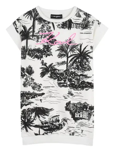 Karl Lagerfeld Kids' Printed Dress In White