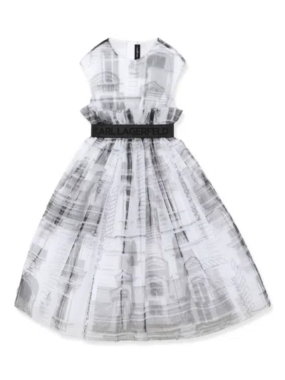 Karl Lagerfeld Kids' Printed Dress In White