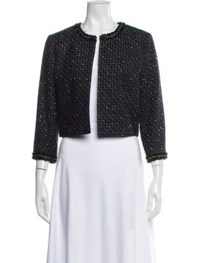 Pre-owned Karl Lagerfeld Printed Evening Jacket In Blue