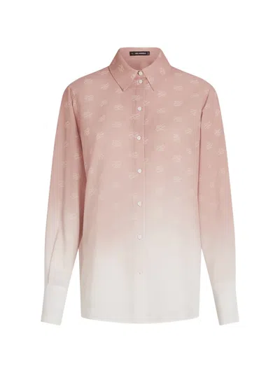 Karl Lagerfeld Printed Fluid Blouse In Pink