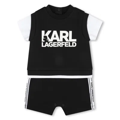 Karl Lagerfeld Printed Jumpsuit In Black