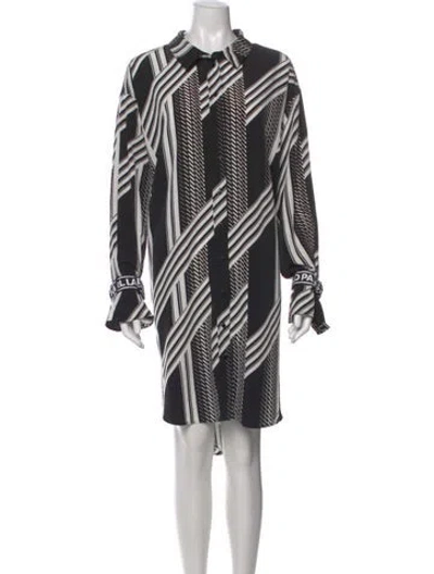 Pre-owned Karl Lagerfeld Printed Knee-length Dress In Black
