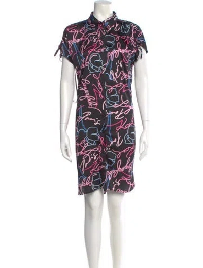 Pre-owned Karl Lagerfeld Printed Knee-length Dress In Multi