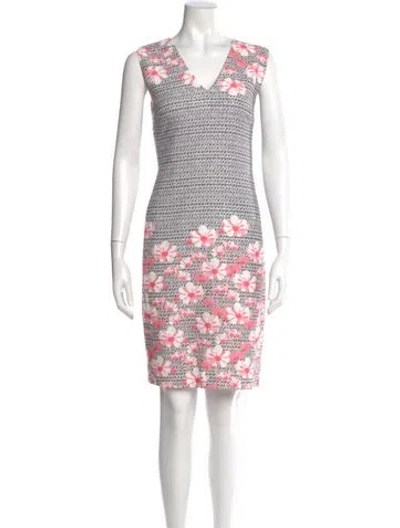 Pre-owned Karl Lagerfeld Printed Knee-length Dress W/ Tags In White