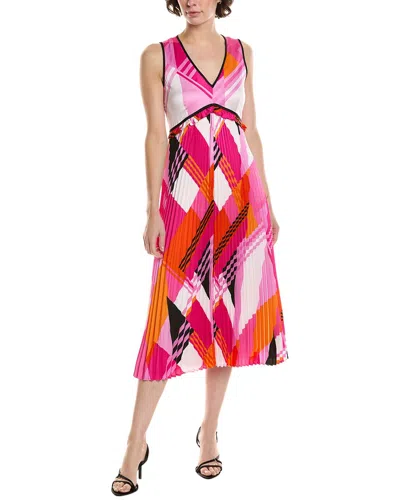 Karl Lagerfeld Printed Midi Dress In Pink