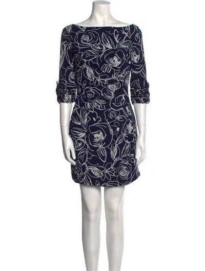 Pre-owned Karl Lagerfeld Printed Mini Dress In Blue