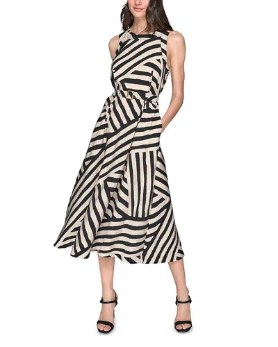 Karl Lagerfeld Printed Rumpled Midi Dress