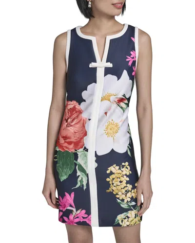 Karl Lagerfeld Printed Scuba A-line Dress In Multi