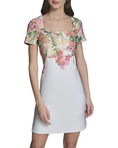 Karl Lagerfeld Printed Scuba A-line Dress In Multi