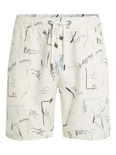 Karl Lagerfeld Printed Shorts In White