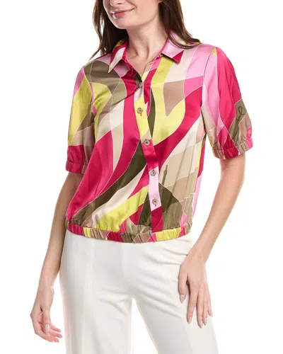 Karl Lagerfeld Printed Surplus Blouse In Multi